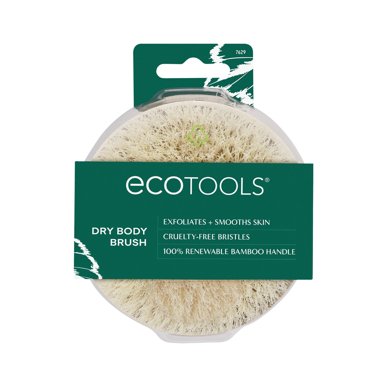 EcoTools Dry Body Brush, Dry Brushing Body Brush for Smooth Skin, Exfoliating Brush Removes Dry Skin, Easy-to-Use Handle, Eco-Friendly Dry Brush, Synthetic Cruelty-Free Bristles, 1 Count