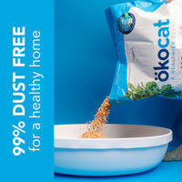 Thumbnail for ökocat Original Wood Clumping Cat Litter, Unscented, 18.8 pounds - Natural Ingredients, Stops Odor, Clumps Solid, 99% Dust Free, Great for All Cats