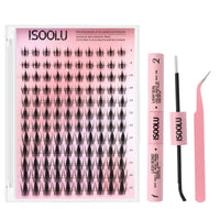 Thumbnail for ISOOLU Lash Clusters Manga Individual Lashes C Curl Wispy Eyelash Clusters WideSpan Eyelash Extension Kit with Lash Bond and Seal Wet-Look Spiky Cluster Lashes (Aesthetic‌ Kit)