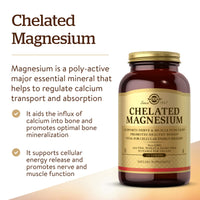 Thumbnail for Solgar Chelated Magnesium, 250 Tablets - Supports Nerve & Muscle Function - Promotes Healthy Bones - Vital for Cellular Energy Release - Non-GMO, Vegan, Gluten Free, Dairy Free - 62 Servings