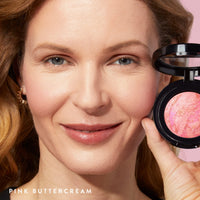 Thumbnail for LAURA GELLER NEW YORK Baked Blush-n-Brighten Marbleized Blush + Angled Brush (02 Pink Buttercream, 47mm)