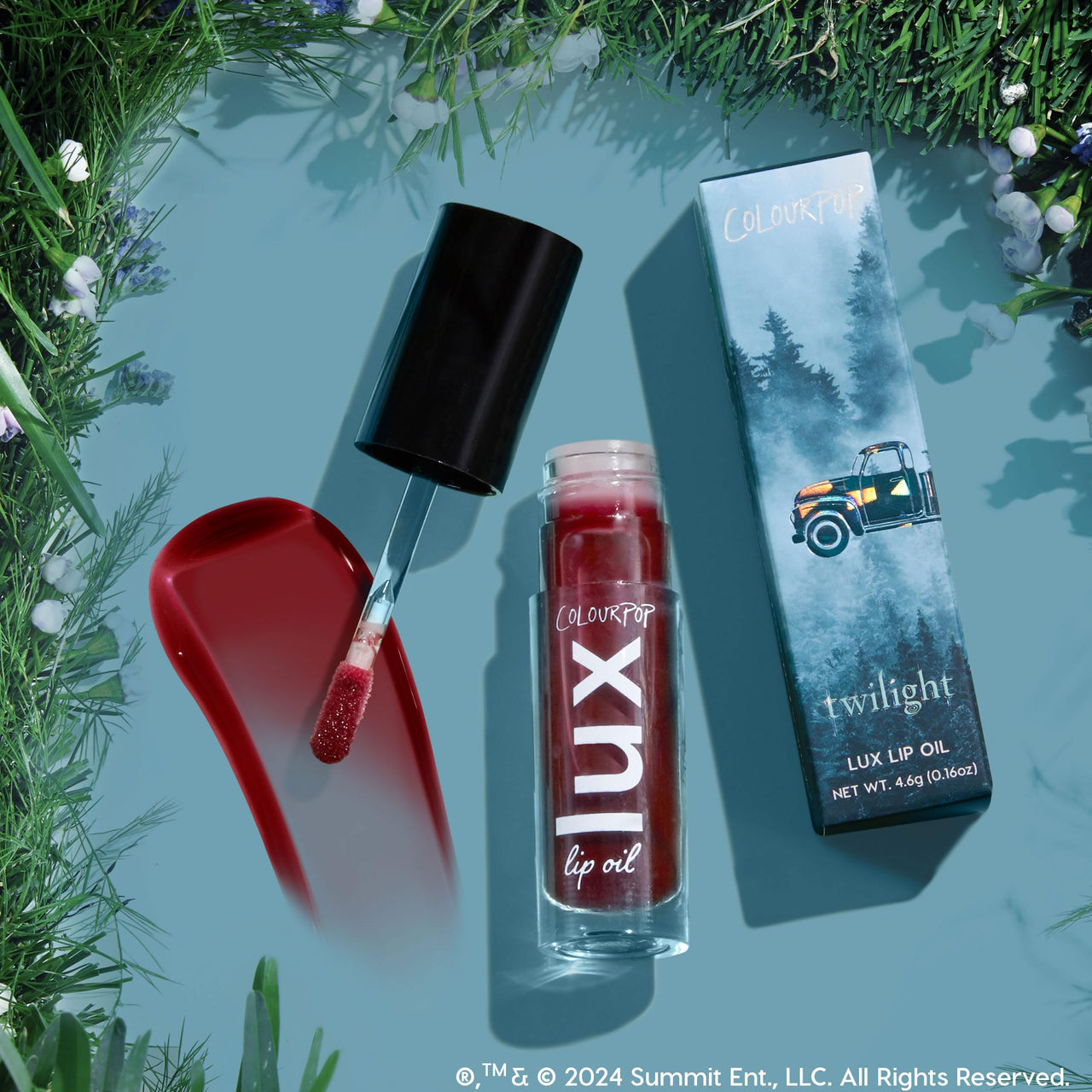 ColourPop x Twilight Lux Lip Oil - Hydrating, Sheer Tinted Oil Formulated with Antioxidant-Rich Chamomile Extract & Calendula Oil - Non-Greasy, Nourishing Red Lip Oil - Bells (0.16 oz)