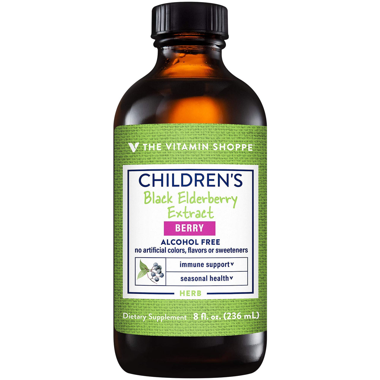 The Vitamin Shoppe Children's Liquid Black Elderberry Extract - Supports Immune & Seasonal Health - Berry (8 fl. oz.)