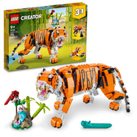 Thumbnail for LEGO Creator 3 in 1 Majestic Tiger Building Set, Transforms from Tiger to Panda or Koi Fish Set, Animal Figures, Collectible Building Toy, Gifts for Kids, Boys & Girls 9 Plus Years Old, 31129