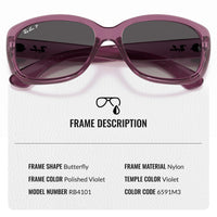 Thumbnail for Ray-Ban RB4101 Jackie Ohh Polarized Butterfly Shape Sunglasses for Men and Women- Timeless Classic Sun Glasses with Modern Elegance - Premium UV Protection - Designer Men's and Women's Sunglasses