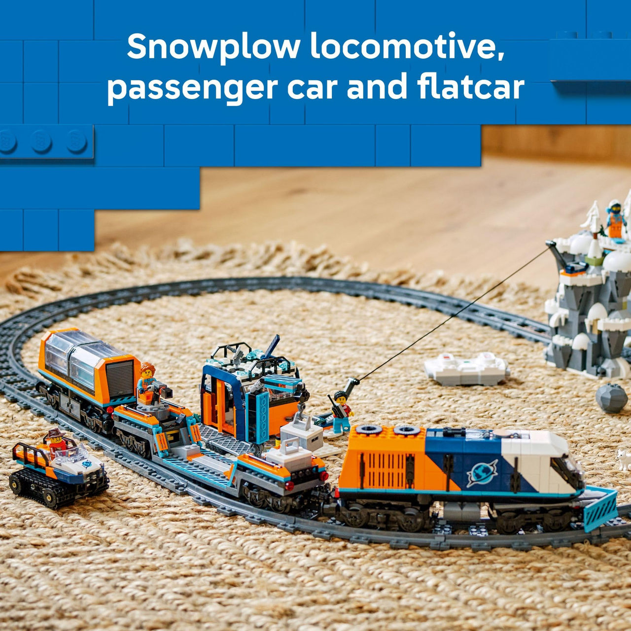 LEGO City Explorers' Arctic Polar Express Train Set - Building & Learning Toys for Kids - Remote Controlled Train for Boys & Girls, Ages 7+ - with 6 Explorer Minifigures - Birthday Gift Idea - 60470