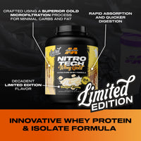 Thumbnail for MuscleTech Whey Protein Powder (Banana Cream, 5LB) - Nitro-Tech Whey Protein Isolate Smoothie Mix for Lean Muscle & Fast Recovery - 24g of Whey Gold Protein for Women & Men - Gluten-Free