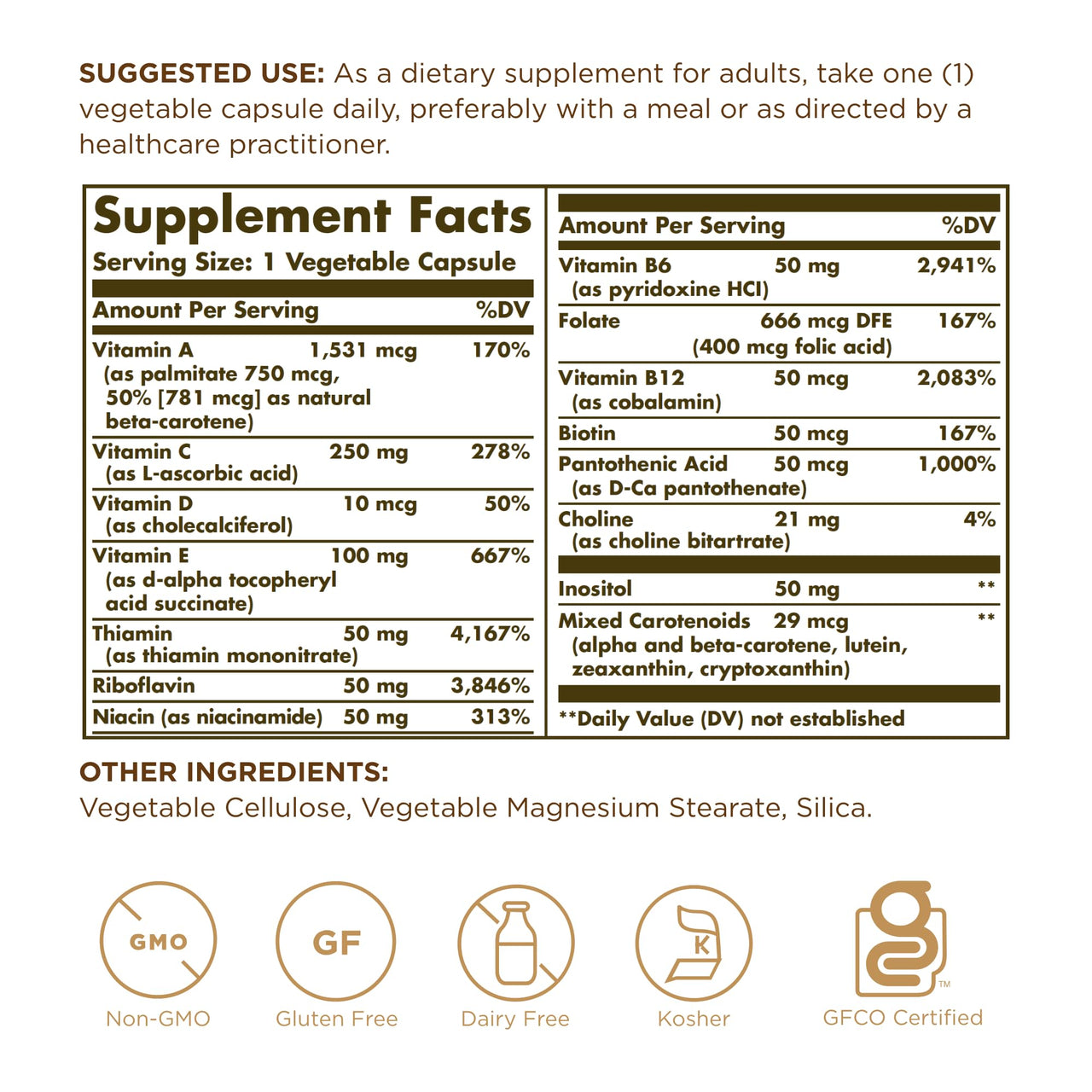Solgar - Vitamins Only Vegetable Capsules 90 Count