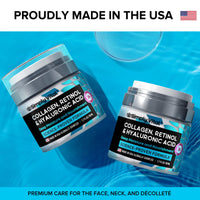 Thumbnail for SimplyVital Collagen, Retinol & Hyaluronic Acid Cream - Anti-Aging Face Moisturizer for Face, Firming Skin Care Neck & Décolleté - Made in USA, Daily Moisturizer Face Cream Day & Night - 1.7 fl.oz.