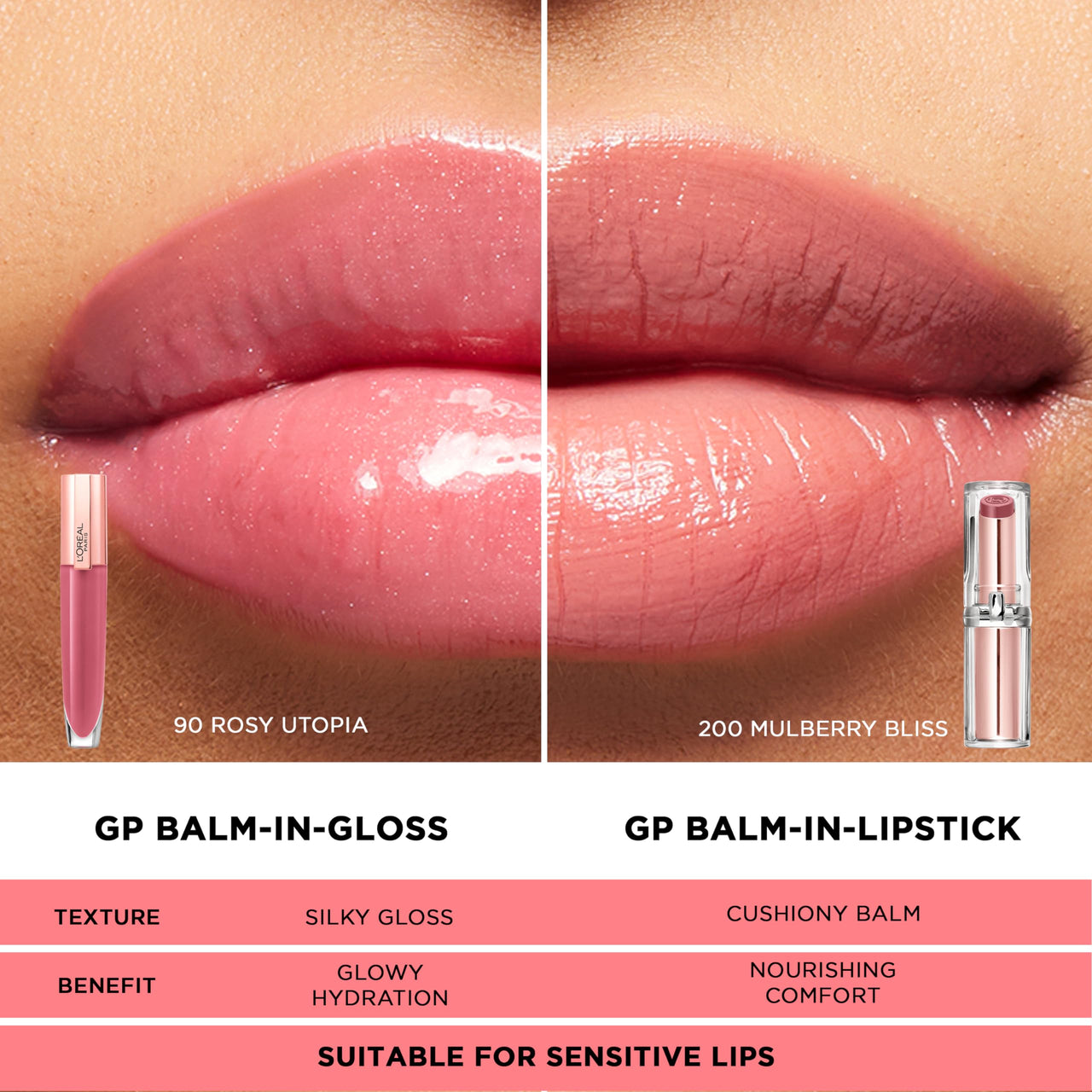 L’Oréal Paris Glow Paradise Hydrating Balm-in-Lipstick with Pomegranate Extract, Beige Eden, 0.1 Oz