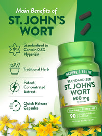 Thumbnail for Nature's Truth St Johns Wort 600mg | 90 Capsules | Standardized Extract | Non-GMO & Gluten Free Supplement