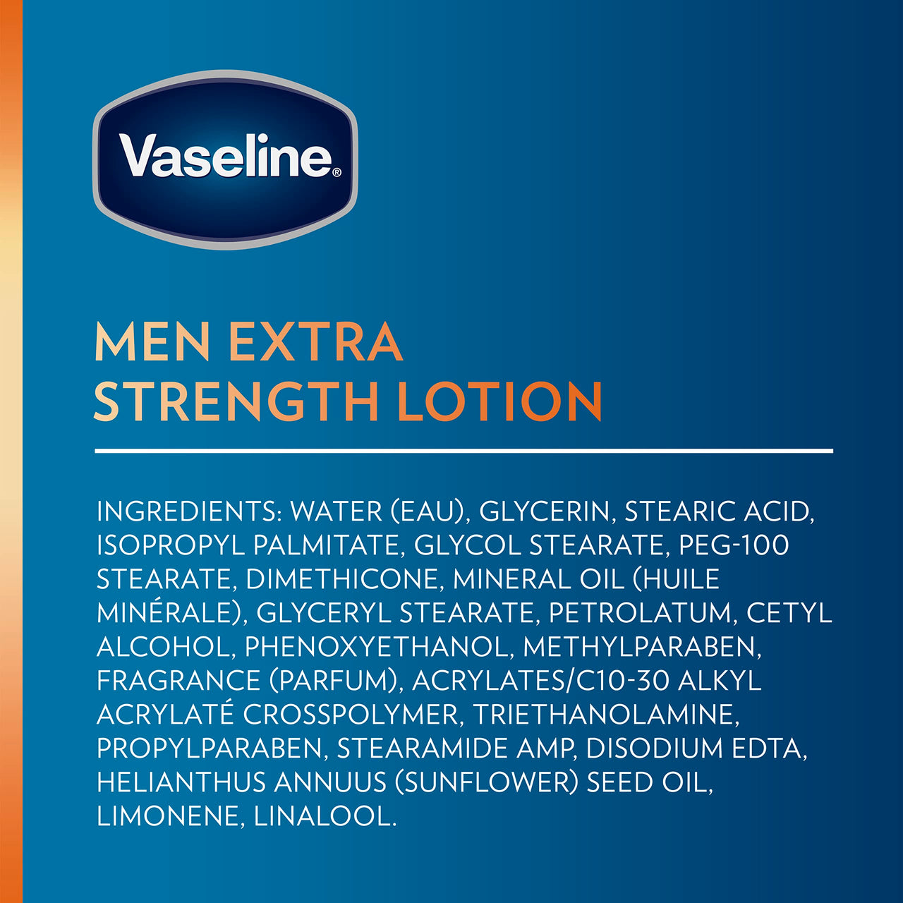 Vaseline Lotion for Men Extra Strength 3-in-1 for Face, Hands & Body + Original Lip Therapy for Dry Lips with Petroleum Jelly (3 Piece Set)