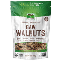 Thumbnail for NOW Foods, Certified Organic Walnuts, Raw and Unsalted, Halves and Pieces, Good Source of Protein and Healthy Fatty Acids, Certified Non-GMO, 12-Ounce (Packaging May Vary)