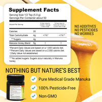 Thumbnail for ManukaGuard Premium Gold Manuka Honey MGO 400+ | Raw Medical-Grade New Zealand Honey for Digestive Support, Unpasteurized, Pure | 8.8 oz