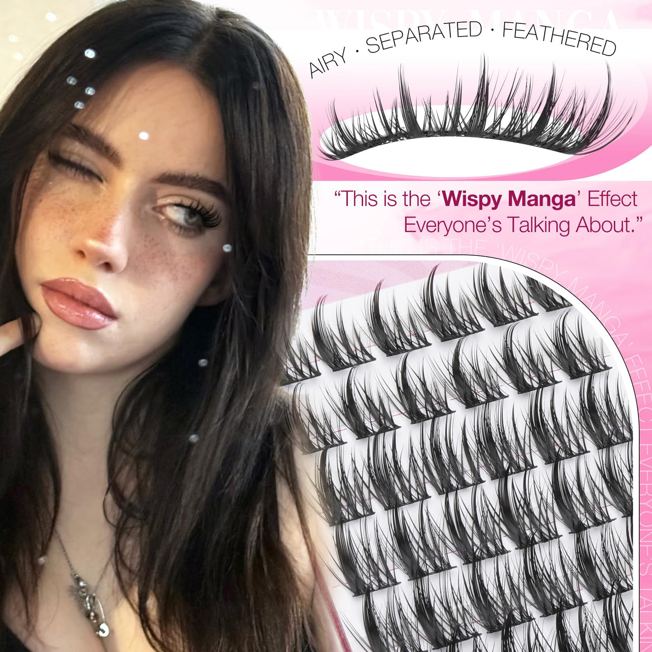 Natural Lash Clusters Spiky Eyelash Extensions Wispy Individual Lashes Manga Eyelash Individuals 120 Pcs CC-Curly Cluster Eyelash Extensions 10-16MM Mixed DIY Lash Extensions by Mavphnee