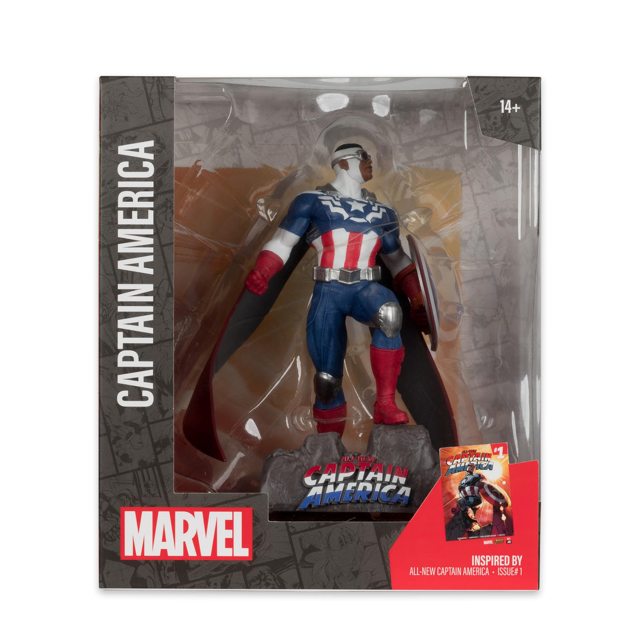 McFarlane Toys - Marvel Captain America 1:10th Scale Collectible with Scene (All-New Captain America #1)