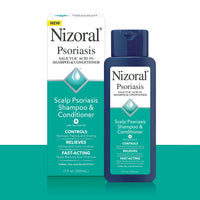 Thumbnail for Nizoral Psoriasis Shampoo & Conditioner, 11 Oz, Gentle Scalp Treatment, Relieves Itching and Flaking, Redness and Scaling Effective Scalp Psoriasis Shampoo with Salicylic Acid and Tea Tree Oil