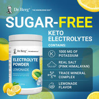 Thumbnail for Dr. Berg Zero Sugar Hydration Keto Electrolyte Powder - Enhanced w/ 1000 mg of Potassium & Real Pink Himalayan Salt (NOT Table Salt) - Lemonade Flavor Hydration Drink Mix Supplement - 100 Servings