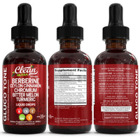 Thumbnail for Clean Nutra Berberine with Ceylon Cinnamon Supplement Liquid Drops + Bitter Melon Extract, Glucomannan, Gymnema, Chromium, Turmeric, Organic Panax Ginseng, Moringa GLP-1 Support