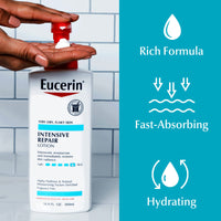 Thumbnail for Eucerin Intensive Repair Body Lotion For Very Dry, Flaky Skin, Fragrance Free Body Moisturizer With Alpha Hydroxy, 16.9 Fl Oz Bottle
