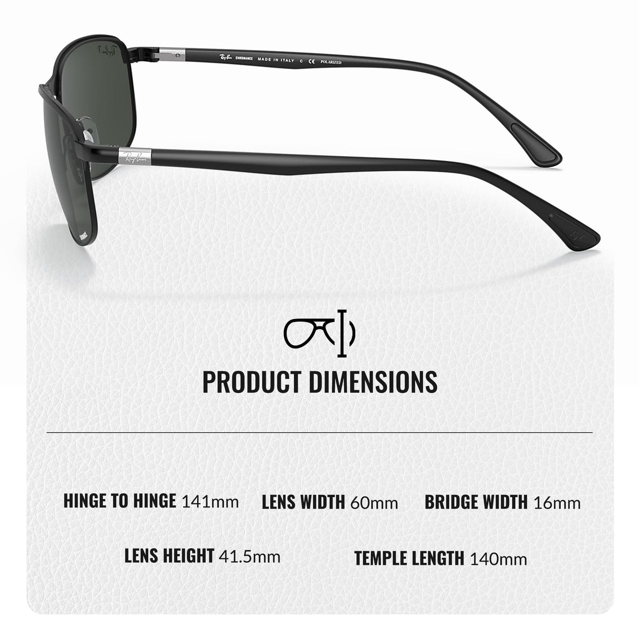 Ray-Ban RB3671CH CHROMANCE Polarized Sunglasses With Eyewear Kit Bundle - Adjustable Nose Pads - Ideal Formal and Casual Wear Square Sunglasses
