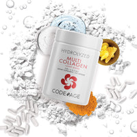 Thumbnail for Codeage Multi Collagen Protein + Joint Blend Supplement, Hyaluronic Acid, Bromelain, Turmeric, Ginger Boswellia, Hydrolyzed - 5 Types of Collagen All-in-One, Joints & Bones Support, 2 Pack