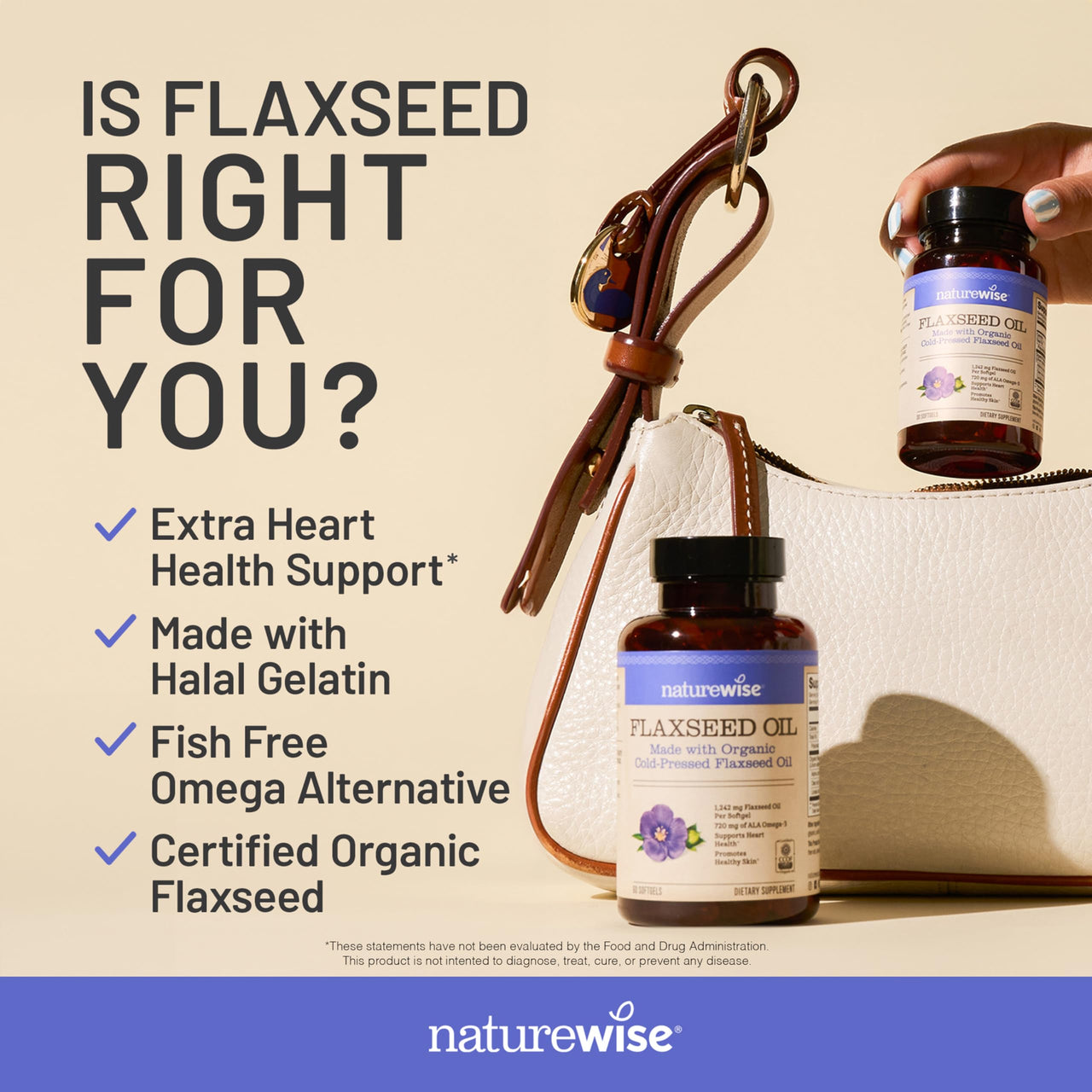 NatureWise Flaxseed Oil 1,242 mg, Fish Free Omega 3 6 9 with 720mg ALA, Dietary Supplement for Heart Health Support - Organic, Cold Pressed, Non-GMO - 240 Softgels[8-Month Supply]