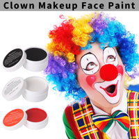 Thumbnail for MEICOLY Clown Makeup Kit,White Black Red Face Body Paint for Halloween Devil Joker Zombie Vampire Skeleton SFX Makeup,Pro Oil Based Body Paint with 6 Painting Brushes,4 Sponges,130g/4.59 oz