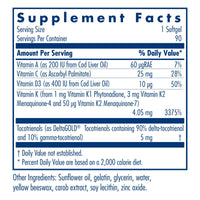 Thumbnail for Allergy Research Group Full Spectrum Vitamin K - Supports Bone Metabolism & Circulatory Function - Vitamins K1, MK-4 & MK-7 with Vitamins A, C & D - 90 Servings - 90 Capsules