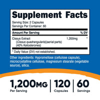 Thumbnail for Nutricost Cissus Quadrangularis (1200mg) 120 Capsules - 60 Servings, Gluten Free, Non-GMO, and Vegetarian Friendly