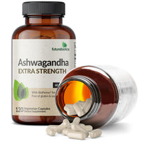 Thumbnail for Futurebiotics Ashwagandha Extra Strength Stress & Mood Support with BioPerine - Non GMO Formula, 120 Vegetarian Capsules