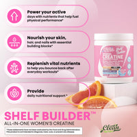 Thumbnail for Creatine for Women | Creatine Monohydrate + BCAA Powder Myo-Inositol Collagen Biotin Hyaluronic Acid Folate L Glutamine Vitamin D3 Iron Zinc D-Chiro-Maca Digestion Shelf Builder by Clean Nutra