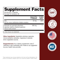 Thumbnail for Sandhu's Zinc Quercetin 120 Vegetarian Capsules (Pack of 1) | High Absorption Zink Supplements for Immunity and Seasonal Allergy | Antioxidant Immune Support for Men and Women | Easy to Swallow