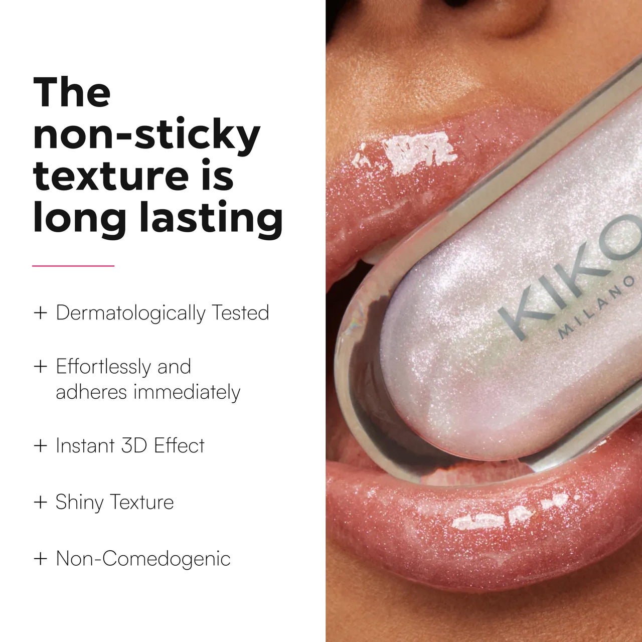 Kiko Milano 3D Hydra Lip Gloss – High Shine, Hydrating, Plumping, Non-Sticky, Moisturizing Lip Makeup – 10 Sparkling Strawberry – 6.5ml