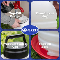 Thumbnail for FARM-TUFF Hanging Chicken Waterer, 7 Gallon Capacity - Durable BPA-Free Plastic Poultry Fountain with Top Fill Design - Automatic Water Dispenser for Chickens, Ducks, Turkeys & Game Birds
