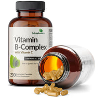 Thumbnail for Futurebiotics Vitamin B Complex with Vitamin C Supports Energy Production, Nervous System & Immune Support - Non-GMO, 200 Vegetarian Capsules