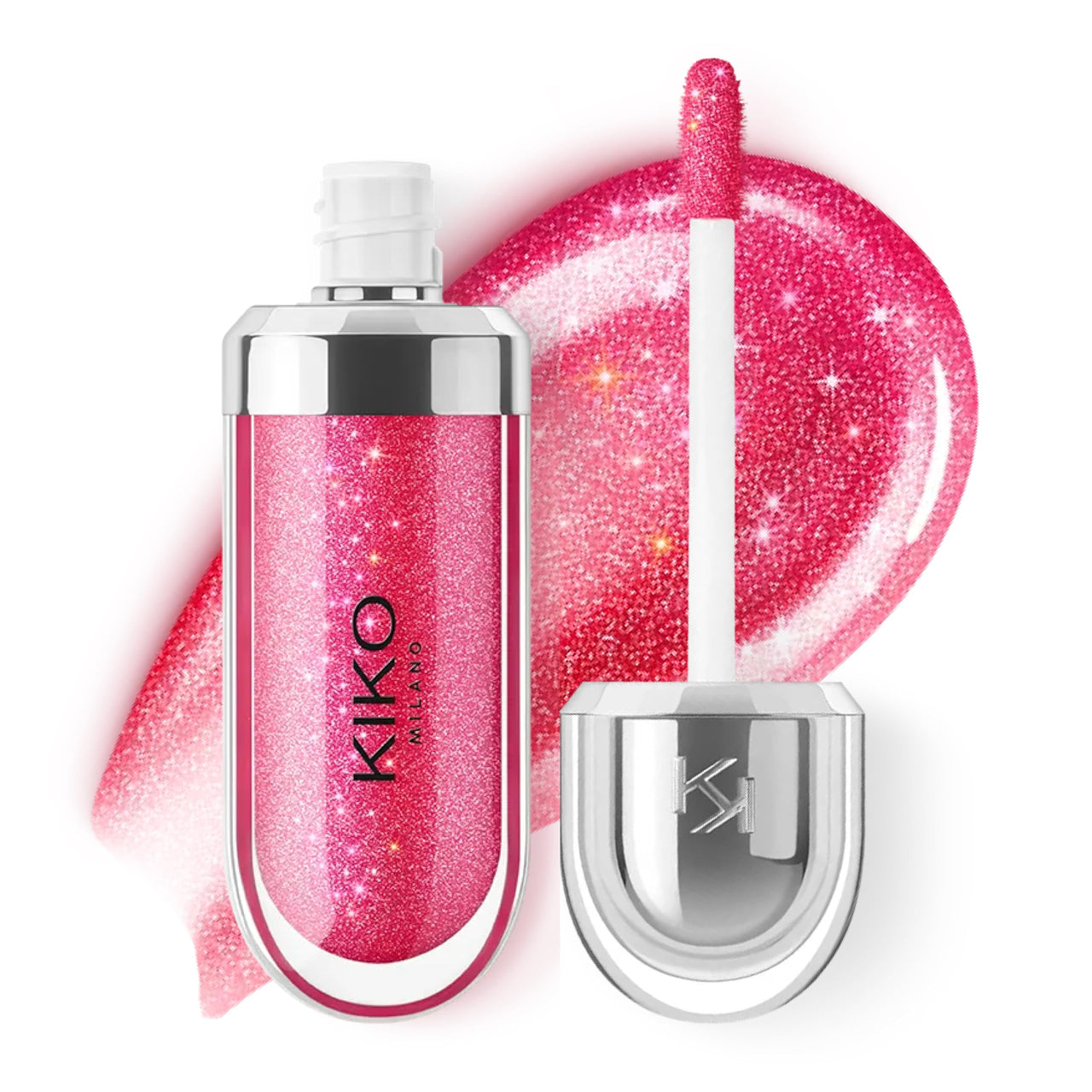 Kiko Milano 3D Hydra Lip Gloss – High Shine, Hydrating, Plumping, Non-Sticky, Moisturizing Lip Makeup – 10 Sparkling Strawberry – 6.5ml