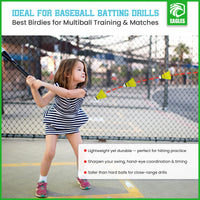 Thumbnail for Badminton Birdies - Nylon Bedminton Shuttlecocks for Baseball/Softball Batting Training - Shuttle Balls for Indoor and Outdoor Matches ~ Highly Stable & Durable Plastic badmington Birdie Ball Set