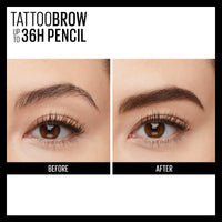 Thumbnail for Maybelline TattooStudio Waterproof Eyebrow Pencil, Sharpenable, Longwear, Long Lasting, Pigmented Eyebrow Pencil for Defined Brows, Medium Brown, 1 Count