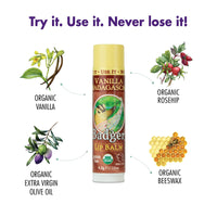 Thumbnail for BADGER Organic Vanilla Classic Lip Balm, 0.15 OZ