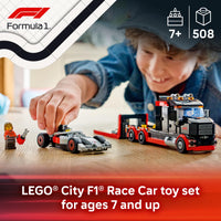 Thumbnail for LEGO City F1 Display Truck with Audi F1 Race Car - Building Toy for Boys & Girls, Ages 7+ - F1 Car Toy for Pretend Play - Gift for Birthdays - 60493