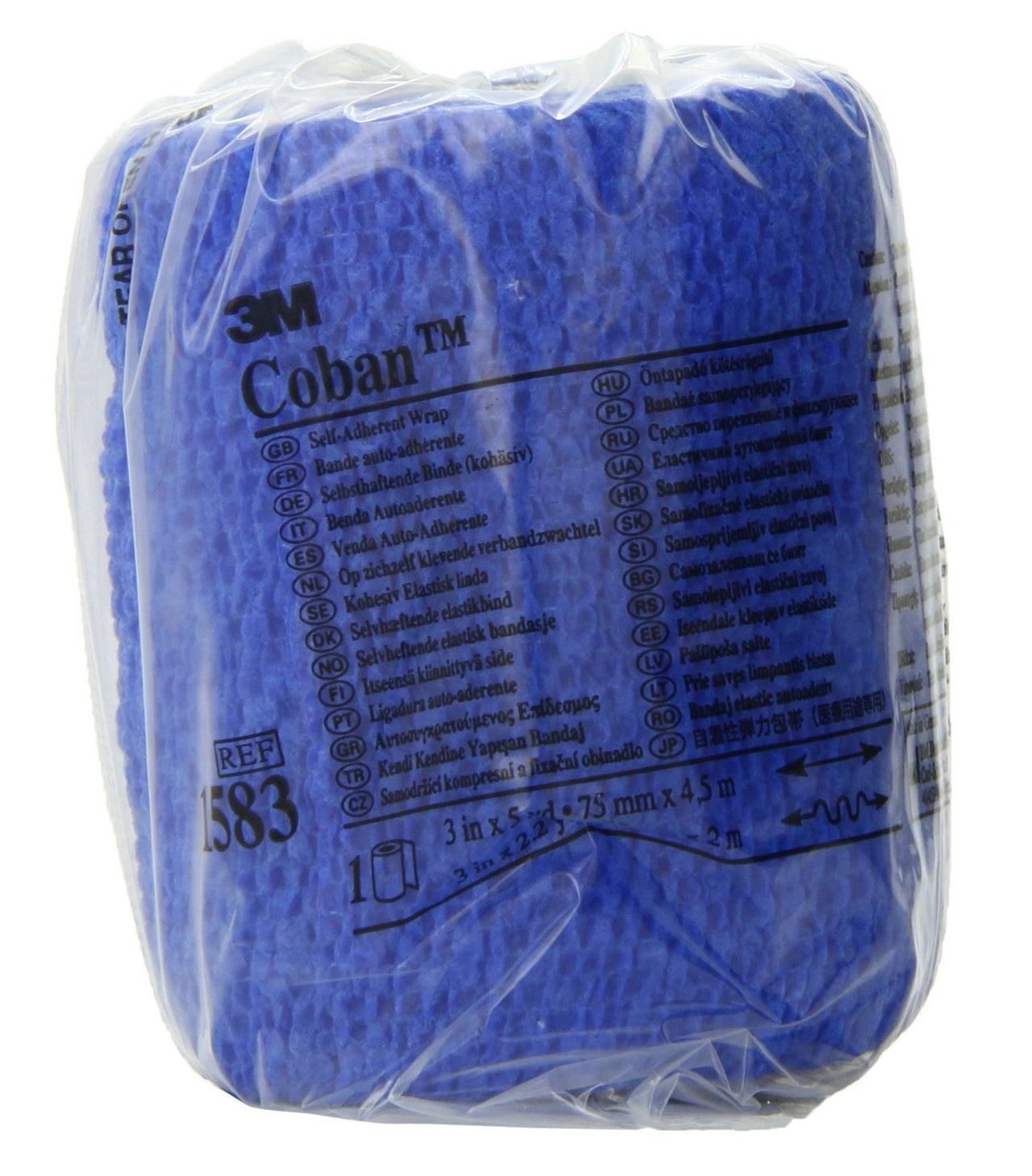 3M Compression Bandage Coban NonWoven Material / Elastic Fibers 3 Inch x 5 Yard NonSterile (1583B) - 1/Roll