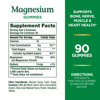Thumbnail for Nature's Bounty Magnesium 270mg Gummies, Supports Bone, Nerve, Muscle and Heart Health, 90 Gummies