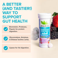 Thumbnail for Zenwise Health Digestive Enzyme Breath Mints for Gut Health, Delicious Berry Flavor - Digestive Enzymes for Bloating Relief & Gut Support - Multi Enzymes Digestion Supplement - 30 Chewable Tablet