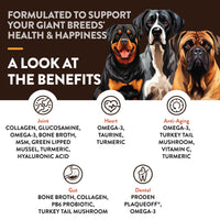 Thumbnail for NaturVet Giant Breeds Supplement- for Joint Support, Digestion, Skin, Coat Care- Dog Multivitamins with Minerals, Omega-3, PlaqueOff- Wheat-Free Vitamins for Dogs- Giant Breeds- 50 Soft Chews