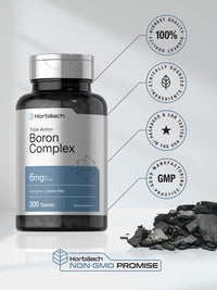 Thumbnail for Horbäach Triple Boron Complex 6 mg Supplement | 300 Tablets | for Men and Women | Vegetarian, Non-GMO & Gluten Free | Triple Action Boron Citrate, Boron Glycinate, Boron Asparate