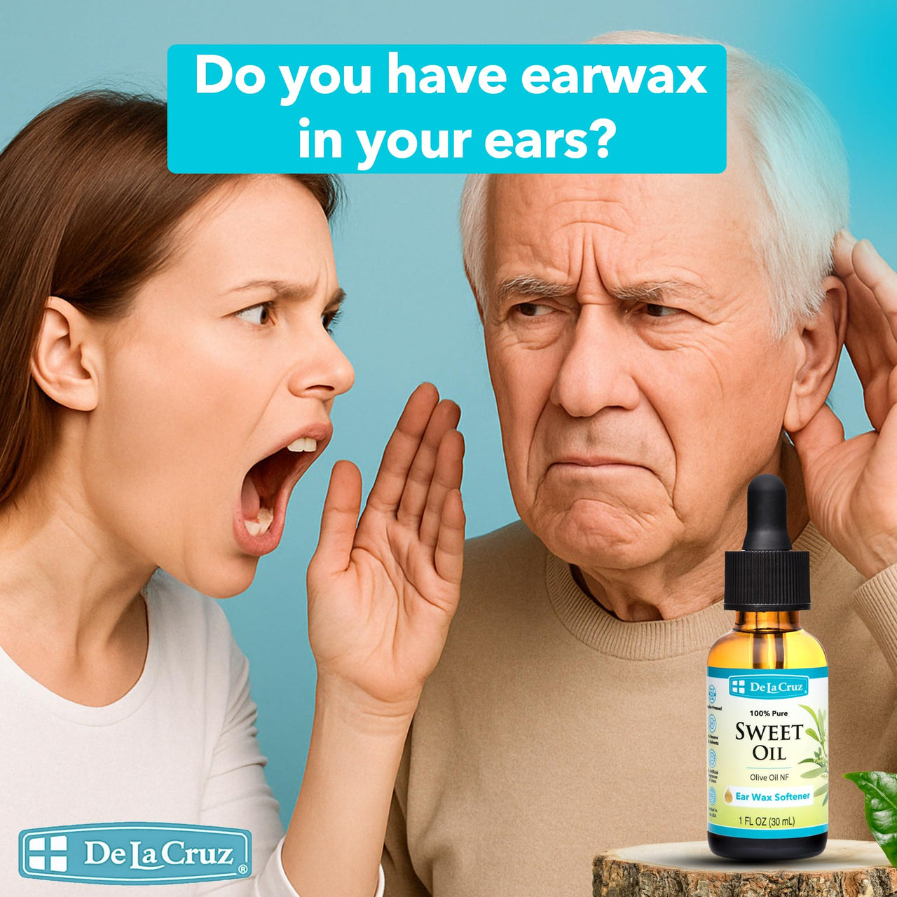 De La Cruz Ear Wax Remover and Earwax Softener, 100% Pure Sweet Oil for ears, Gentle and Natural Ear Oil - 1 Fl OZ