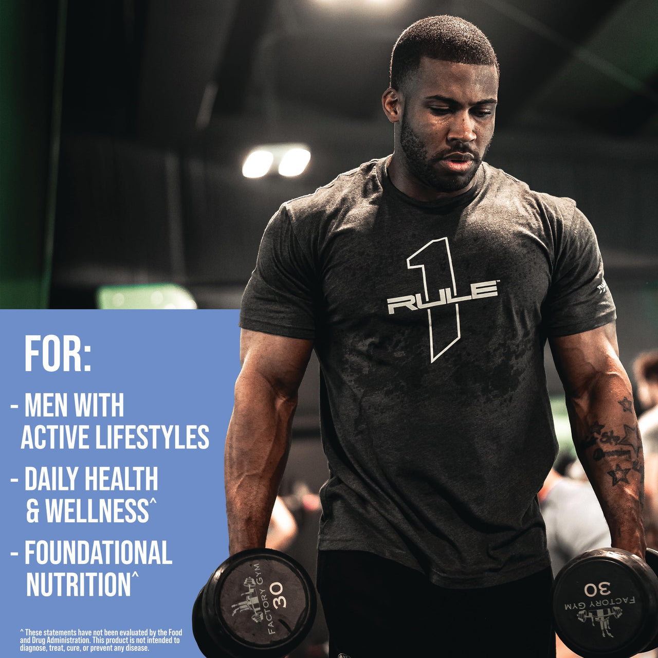 Rule 1 Proteins Men's Daily Multi - Vitamins, Essential Minerals, Superfoods, Digestive Enzymes, Amino Acids, & Antioxidants for Active Lifestyles and Wellness Support (90 Tablets, 30 Day Supply)