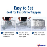 Thumbnail for Havahart Easy-Set Catch and Release Small 1-Door Humane Live Animal Trap for Squirrels, Rabbits, Skunks, and Other Small Animals - 1083
