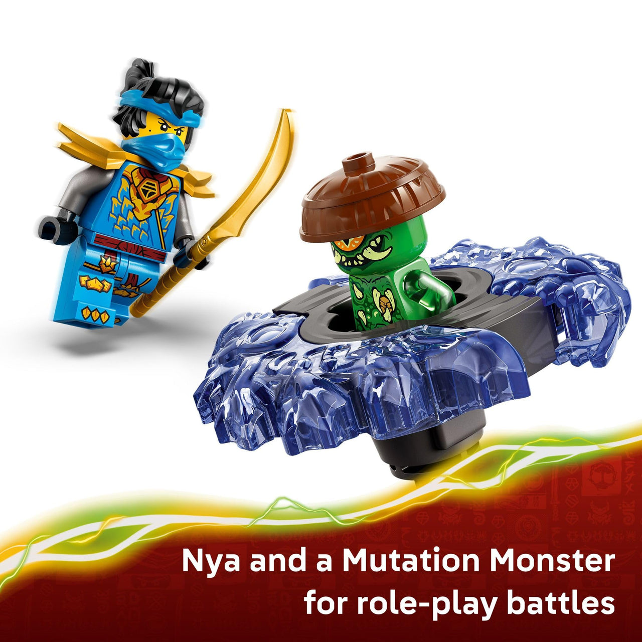 LEGO NINJAGO NYA vs. Mutation Monster Spinner Building Toy for Boys & Girls - Ninja Toy Figures & Playset for Kids, Ages 6+ - Includes 2 Minifigures for Pretend Play - Gift Idea for Birthdays - 71849